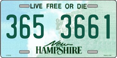 NH license plate 3653661
