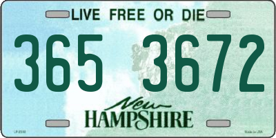 NH license plate 3653672