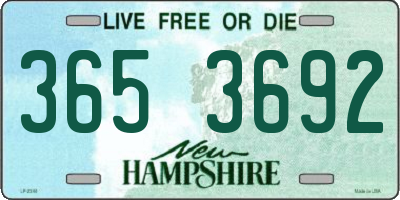 NH license plate 3653692