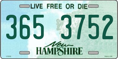 NH license plate 3653752