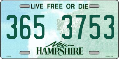 NH license plate 3653753