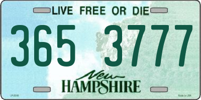 NH license plate 3653777