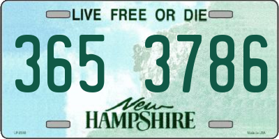 NH license plate 3653786