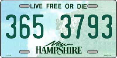 NH license plate 3653793