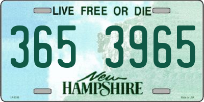 NH license plate 3653965