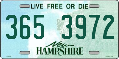 NH license plate 3653972