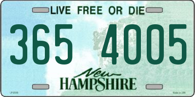 NH license plate 3654005