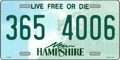 NH license plate 3654006