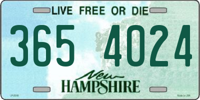 NH license plate 3654024