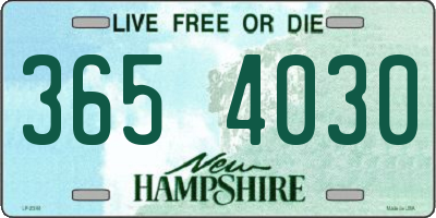 NH license plate 3654030
