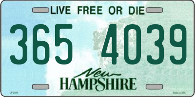 NH license plate 3654039