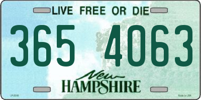 NH license plate 3654063