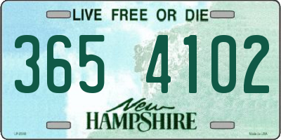 NH license plate 3654102