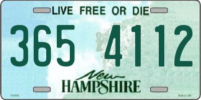 NH license plate 3654112