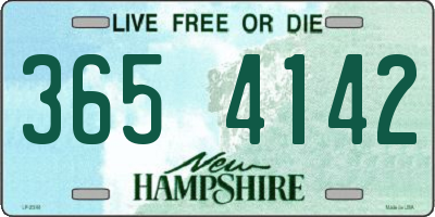 NH license plate 3654142