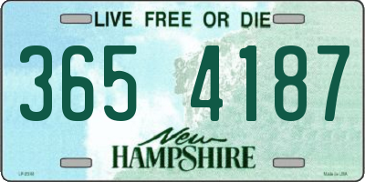 NH license plate 3654187