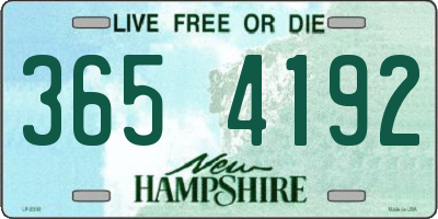 NH license plate 3654192