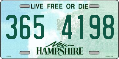 NH license plate 3654198