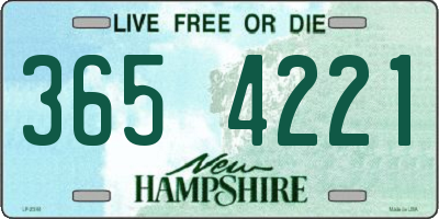NH license plate 3654221