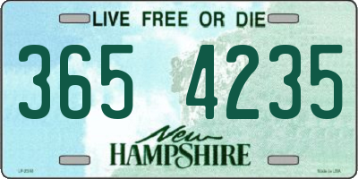 NH license plate 3654235