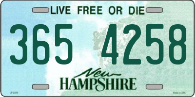 NH license plate 3654258