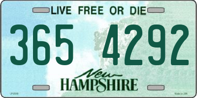 NH license plate 3654292
