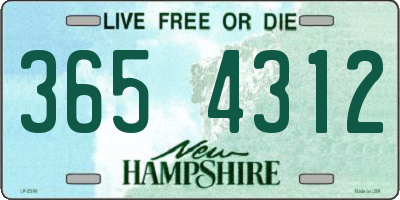 NH license plate 3654312