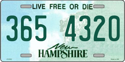 NH license plate 3654320