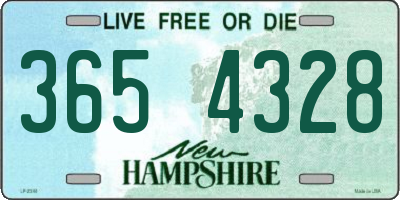 NH license plate 3654328