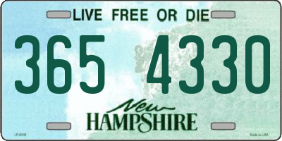 NH license plate 3654330