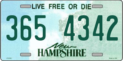NH license plate 3654342