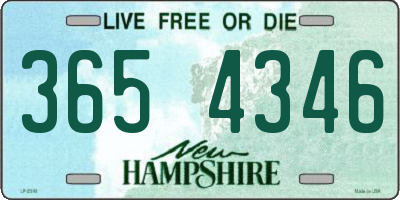 NH license plate 3654346