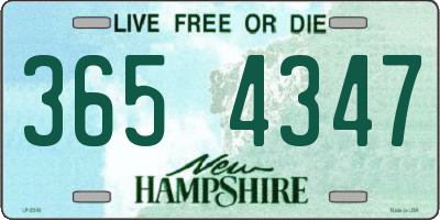 NH license plate 3654347
