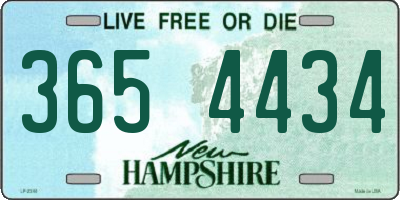 NH license plate 3654434