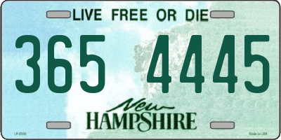 NH license plate 3654445