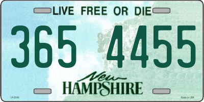 NH license plate 3654455