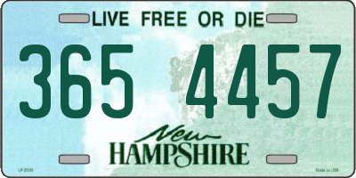 NH license plate 3654457