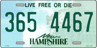 NH license plate 3654467