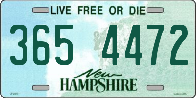 NH license plate 3654472