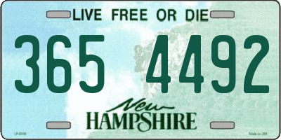 NH license plate 3654492
