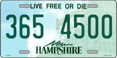 NH license plate 3654500