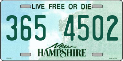 NH license plate 3654502