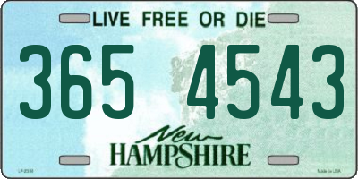 NH license plate 3654543