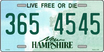 NH license plate 3654545