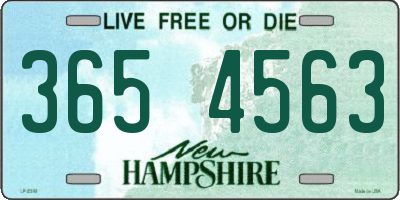 NH license plate 3654563