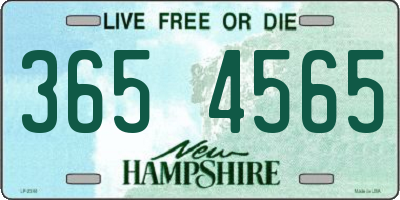 NH license plate 3654565