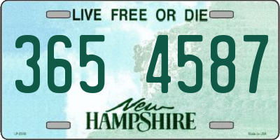 NH license plate 3654587
