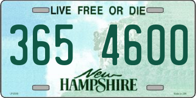 NH license plate 3654600