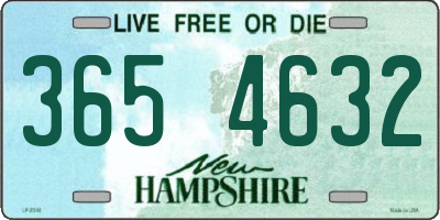 NH license plate 3654632