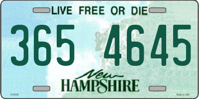 NH license plate 3654645